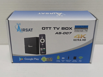 Смарт приставка Airsat AS-007 2/16Gb  Android (установлены российские приложения)